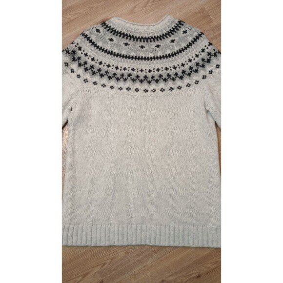 VINTAGE LL Bean Sweater Womens Large Roll Neck Lambs Wool Fair Isle Knit  *FLAW* - Picture 10 of 16